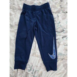 Nike Boys Track Jogger Pants Size 2T Navy Blue Logo Swoosh